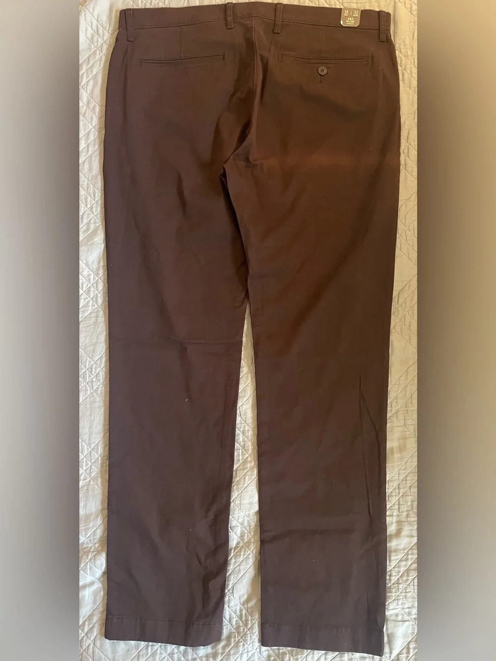 J. CREW 484 Slim-fit stretch chino pant in Inky Mocha Size 35/32 NWT $98 AR885